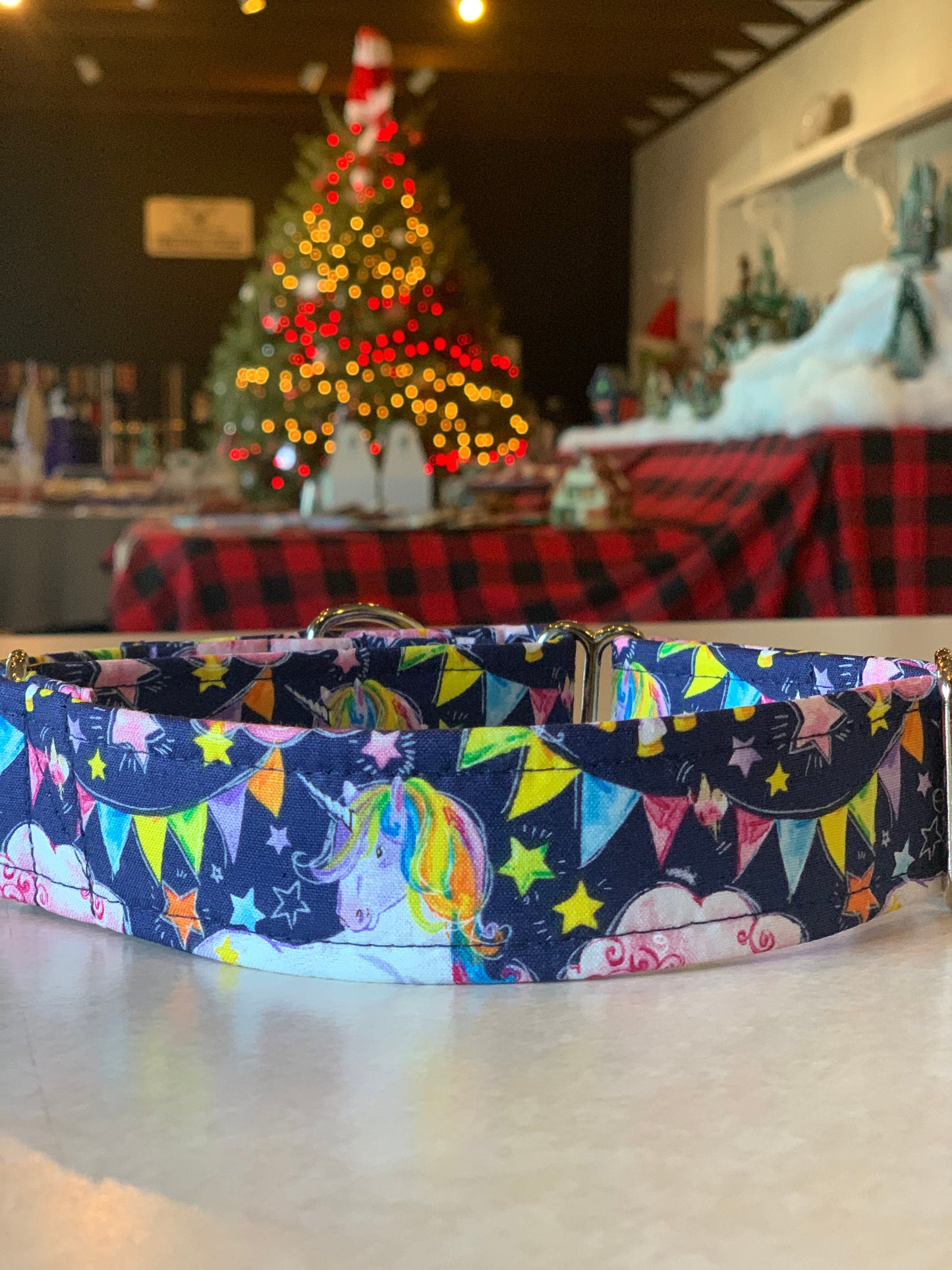 Magical Unicorn Dog Collar- Martingale- Quick Release- No Buckle Slide- Leash- Handmade Dog Collars