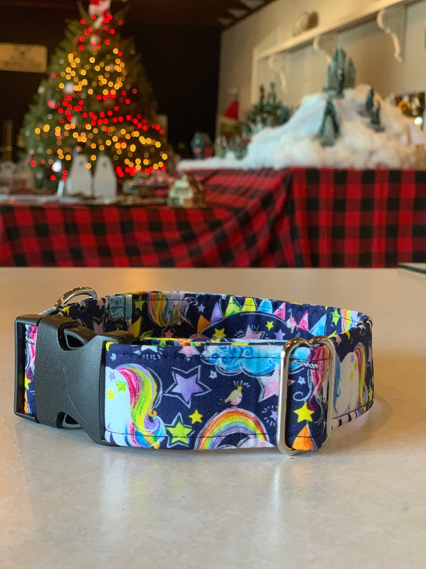 Magical Unicorn Dog Collar- Martingale- Quick Release- No Buckle Slide- Leash- Handmade Dog Collars