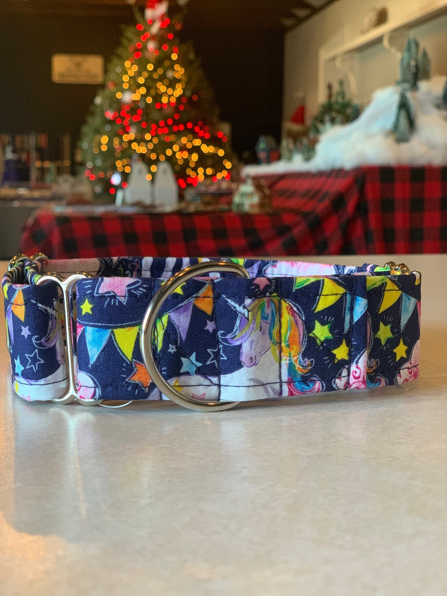 Magical Unicorn Dog Collar- Martingale- Quick Release- No Buckle Slide- Leash- Handmade Dog Collars