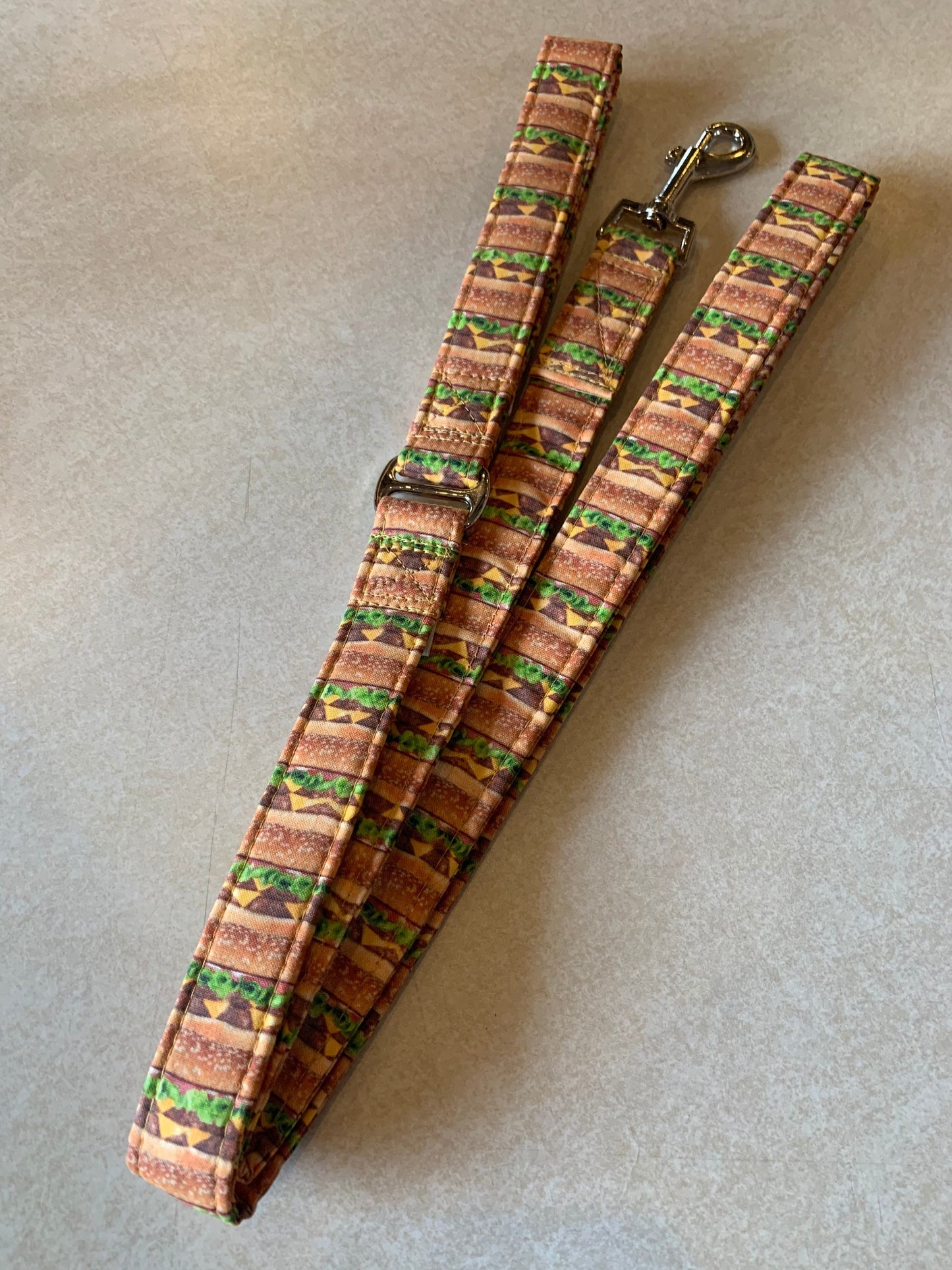 Cheeseburger Dog Collar- Martingale- Quick Release- No Buckle Slide- Leash- Handmade Dog Collars