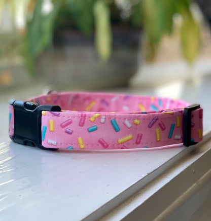 Sprinkles Dog Collar- Martingale- Quick Release- No Buckle Slide- Leash- Handmade Dog Collars