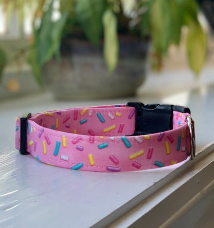 Sprinkles Dog Collar- Martingale- Quick Release- No Buckle Slide- Leash- Handmade Dog Collars