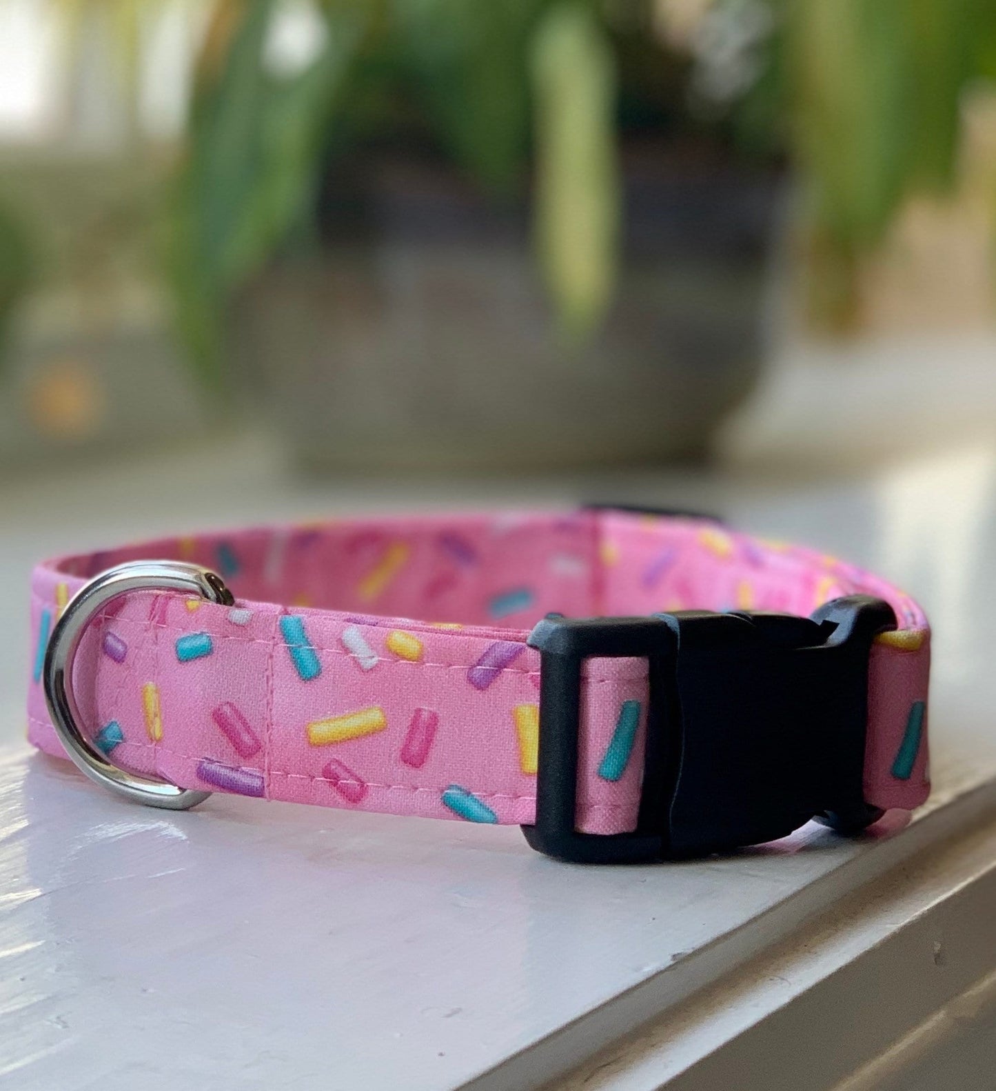 Sprinkles Dog Collar- Martingale- Quick Release- No Buckle Slide- Leash- Handmade Dog Collars