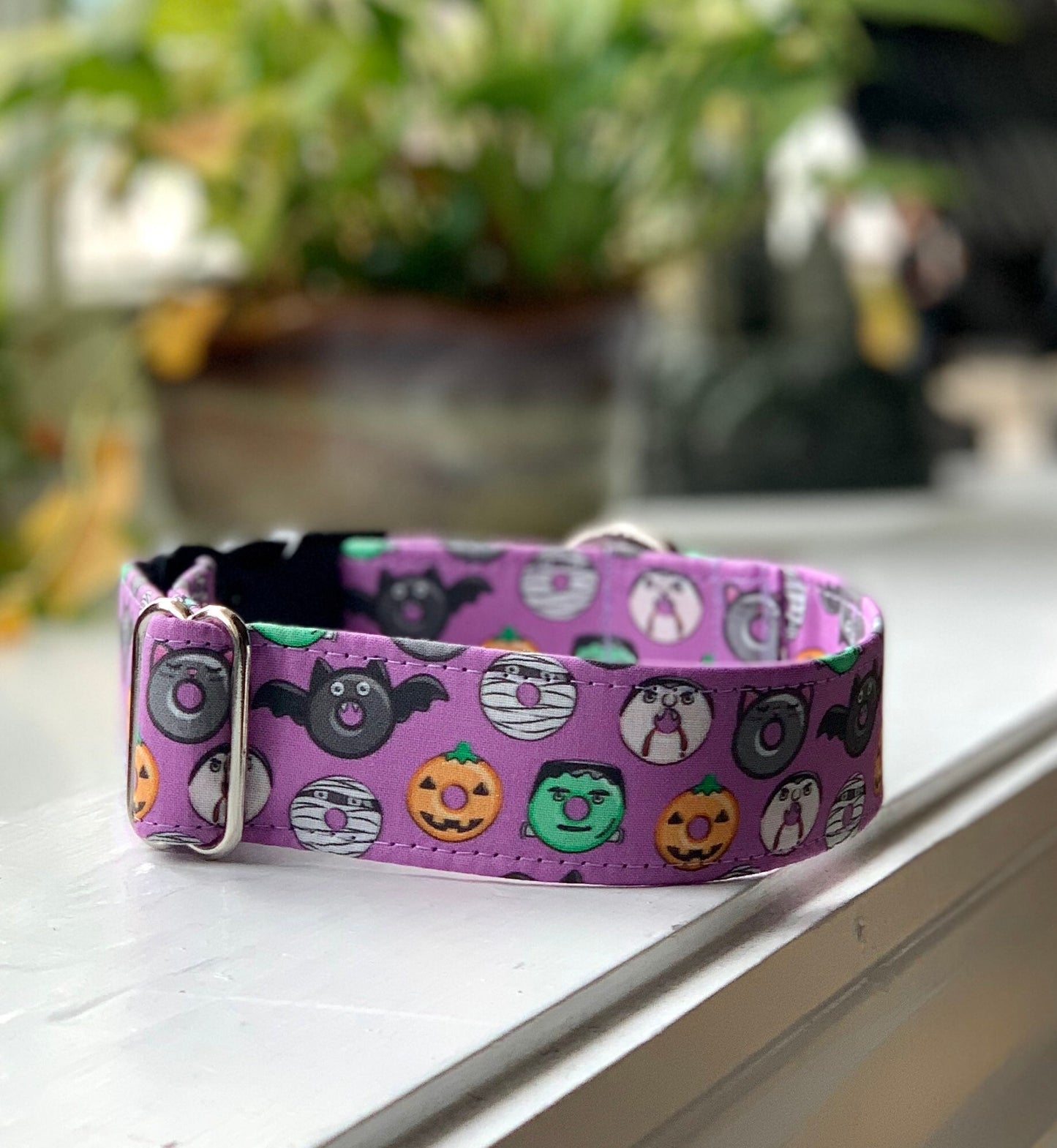 Halloween Sweetness Dog Collar- Martingale- Quick Release- No Buckle Slide- Leash- Handmade Dog Collars