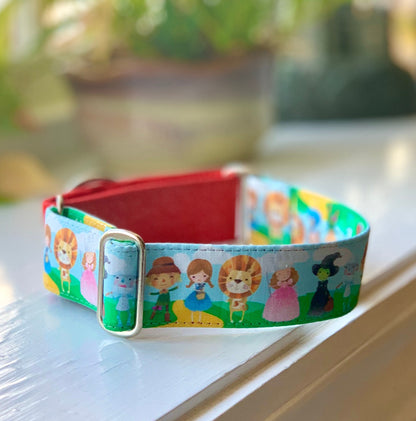 Wizard of Oz Dog Collar- Martingale- Quick Release- No Buckle Slide- Leash- Handmade Dog Collars