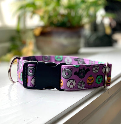 Halloween Sweetness Dog Collar- Martingale- Quick Release- No Buckle Slide- Leash- Handmade Dog Collars