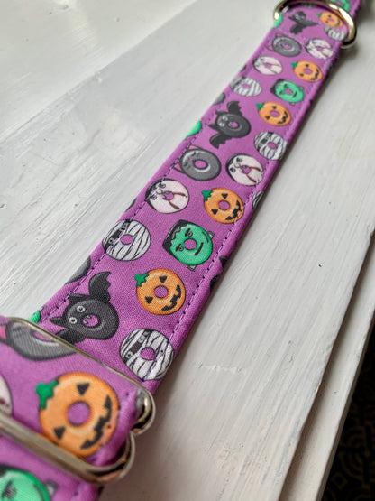 Halloween Sweetness Dog Collar- Martingale- Quick Release- No Buckle Slide- Leash- Handmade Dog Collars