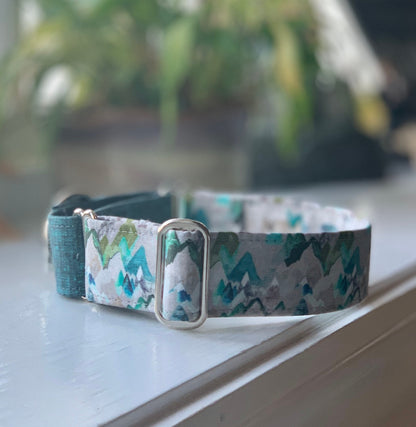 Adventure Awaits Dog Collar- Martingale- Quick Release- No Buckle Slide- Leash- Handmade Dog Collars