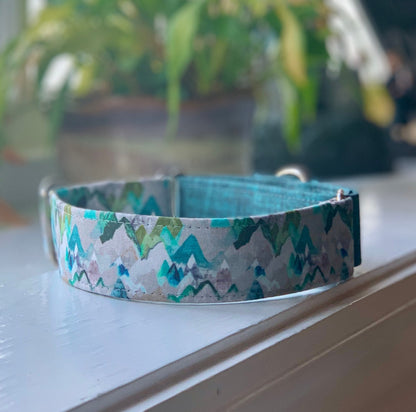 Adventure Awaits Dog Collar- Martingale- Quick Release- No Buckle Slide- Leash- Handmade Dog Collars