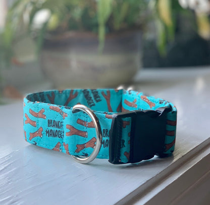 Branch Manager Dog Collar- Martingale- Quick Release- No Buckle Slide- Leash- Handmade Dog Collars