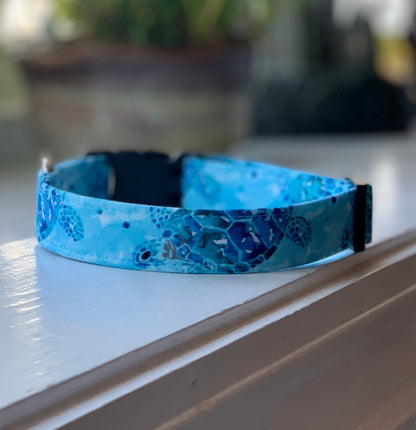 Sea Turtles Dog Collar- Martingale- Quick Release- No Buckle Slide- Leash- Handmade Dog Collars