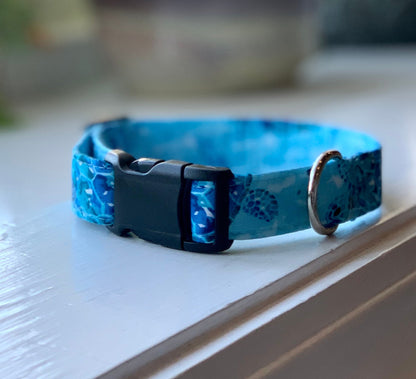 Sea Turtles Dog Collar- Martingale- Quick Release- No Buckle Slide- Leash- Handmade Dog Collars