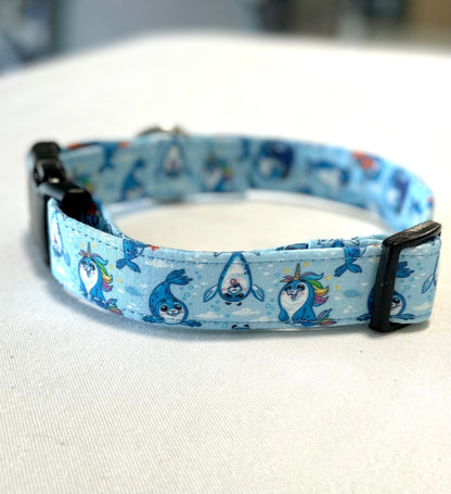 Sealy Over Summer Dog Collar- Martingale- Quick Release- No Buckle Slide- Leash- Handmade Dog Collars