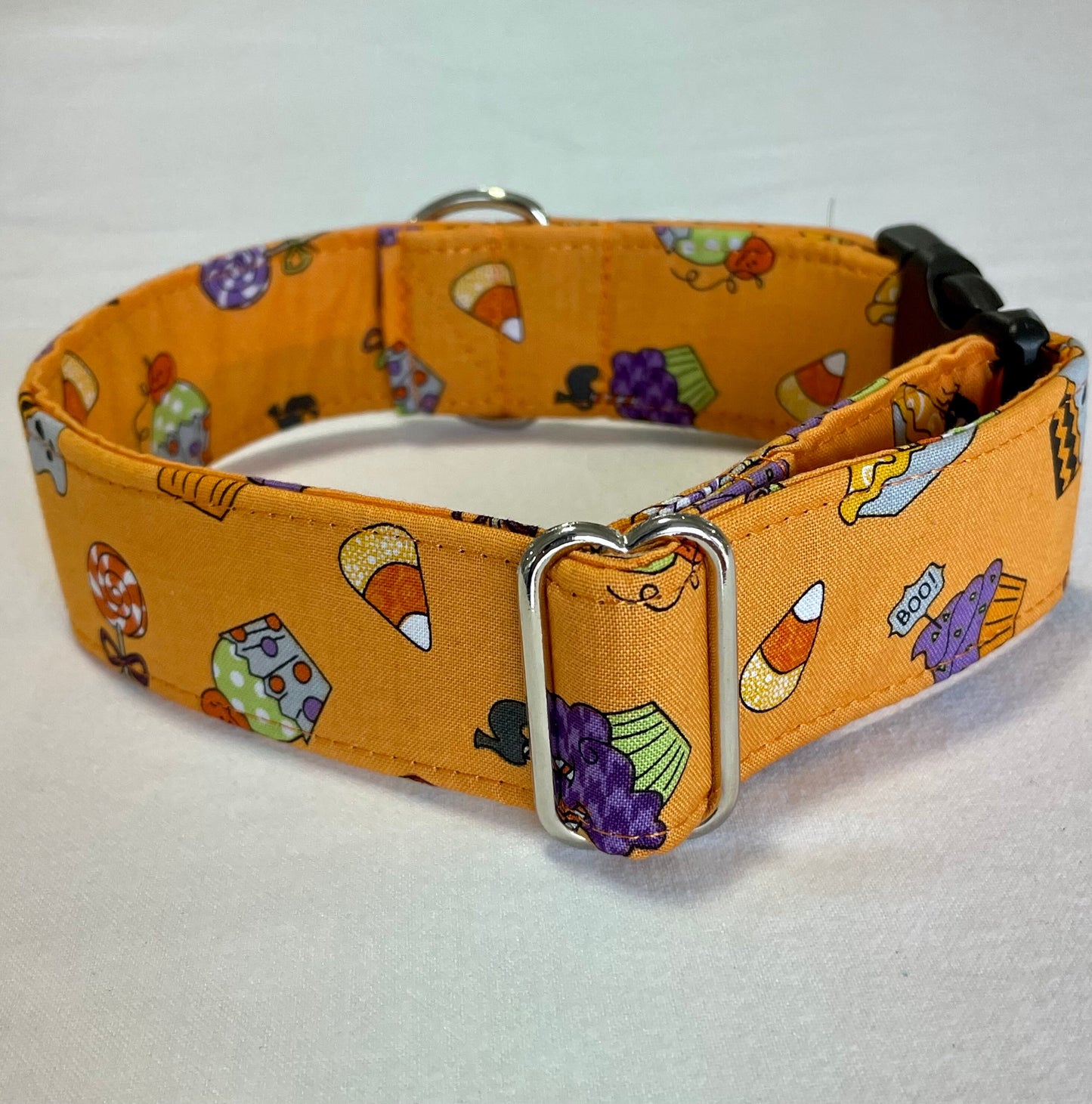 Spooky Sweetness Dog Collar- Martingale- Quick Release- No Buckle Slide- Leash- Handmade Dog Collars