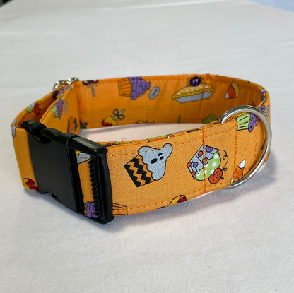 Spooky Sweetness Dog Collar- Martingale- Quick Release- No Buckle Slide- Leash- Handmade Dog Collars