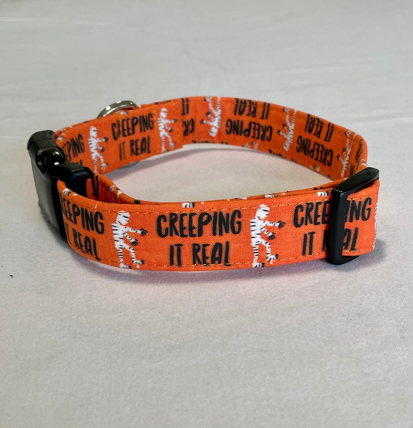 Creep It Real Dog Collar- Martingale- Quick Release- No Buckle Slide- Leash- Handmade Dog Collars