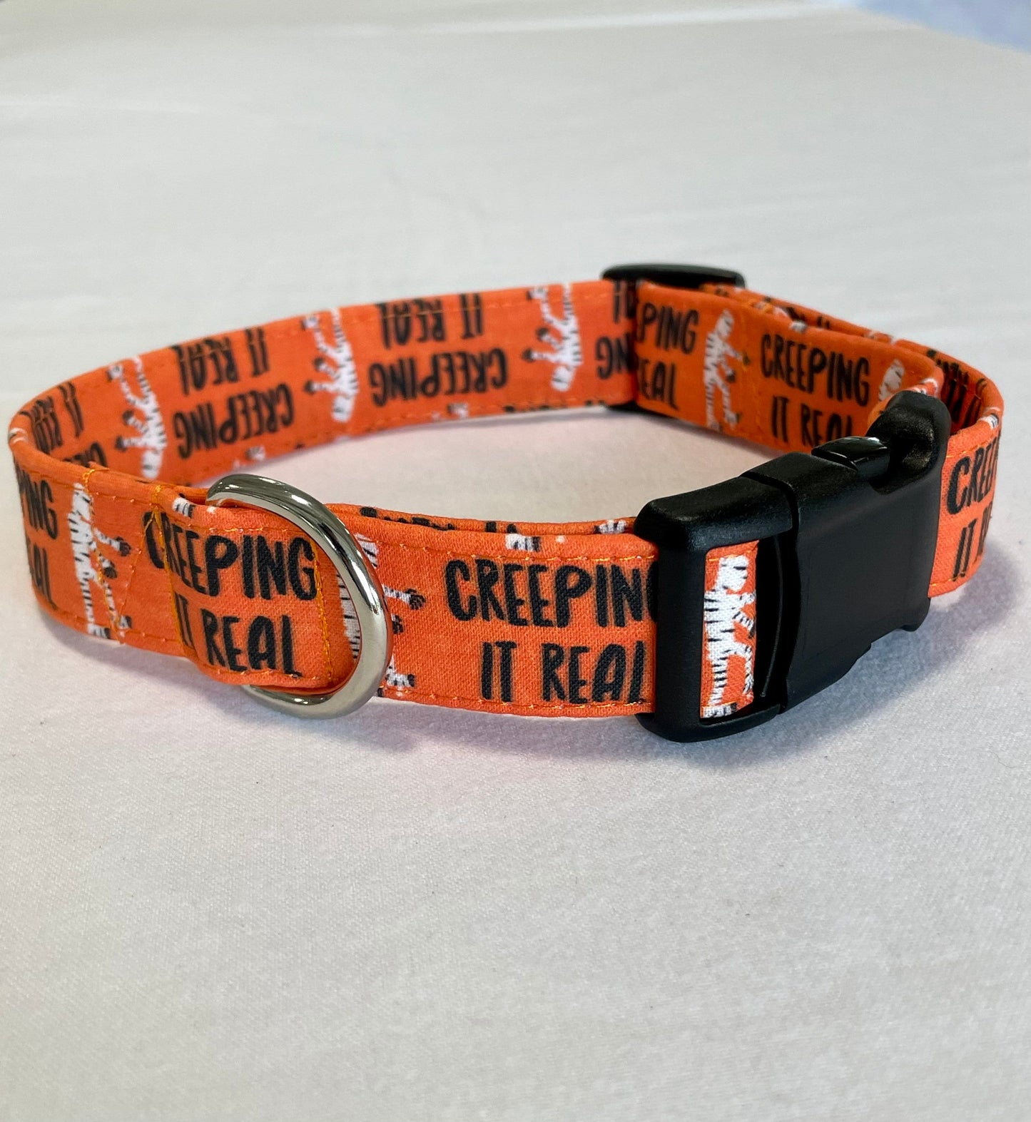 Creep It Real Dog Collar- Martingale- Quick Release- No Buckle Slide- Leash- Handmade Dog Collars