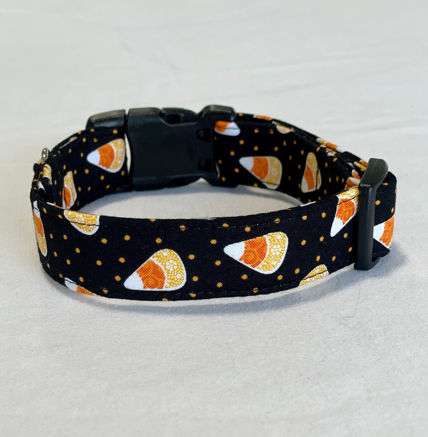 Candy Corn Dog Collar- Martingale- Quick Release- No Buckle Slide- Leash- Handmade Dog Collars