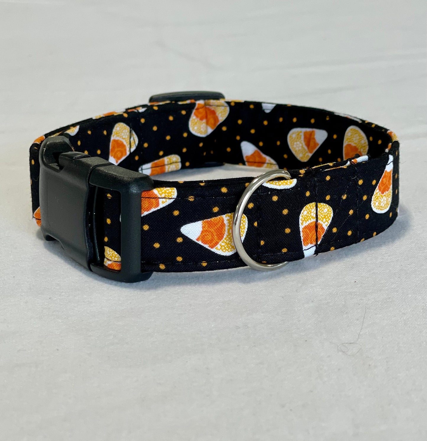 Candy Corn Dog Collar- Martingale- Quick Release- No Buckle Slide- Leash- Handmade Dog Collars