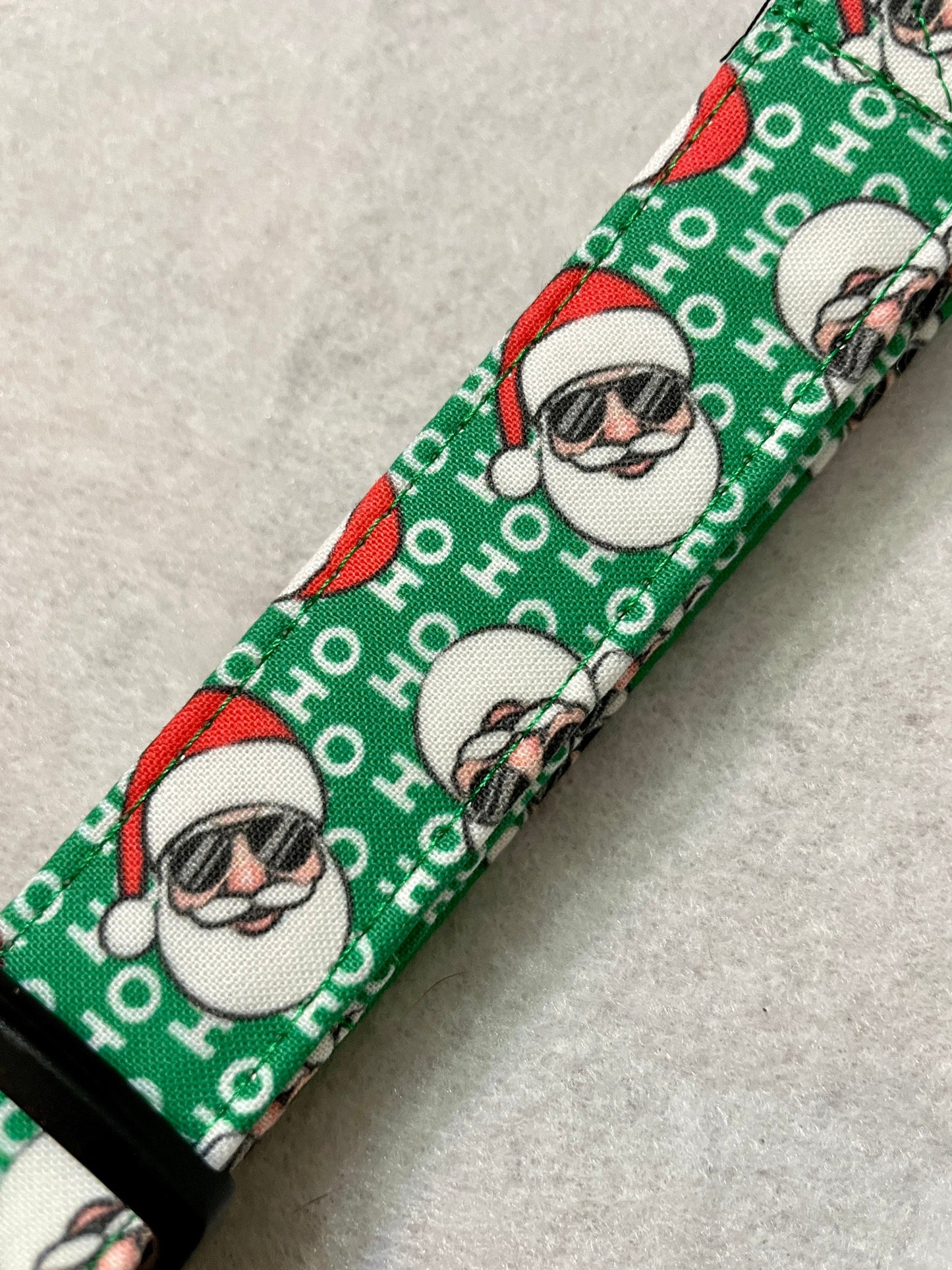 Hip Hop Santa Dog Collar- Martingale- Quick Release- No Buckle Slide- Leash- Handmade Dog Collars