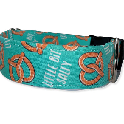 Little Bit Salty Dog Collar- Martingale- Quick Release- No Buckle Slide- Leash- Handmade Dog Collars