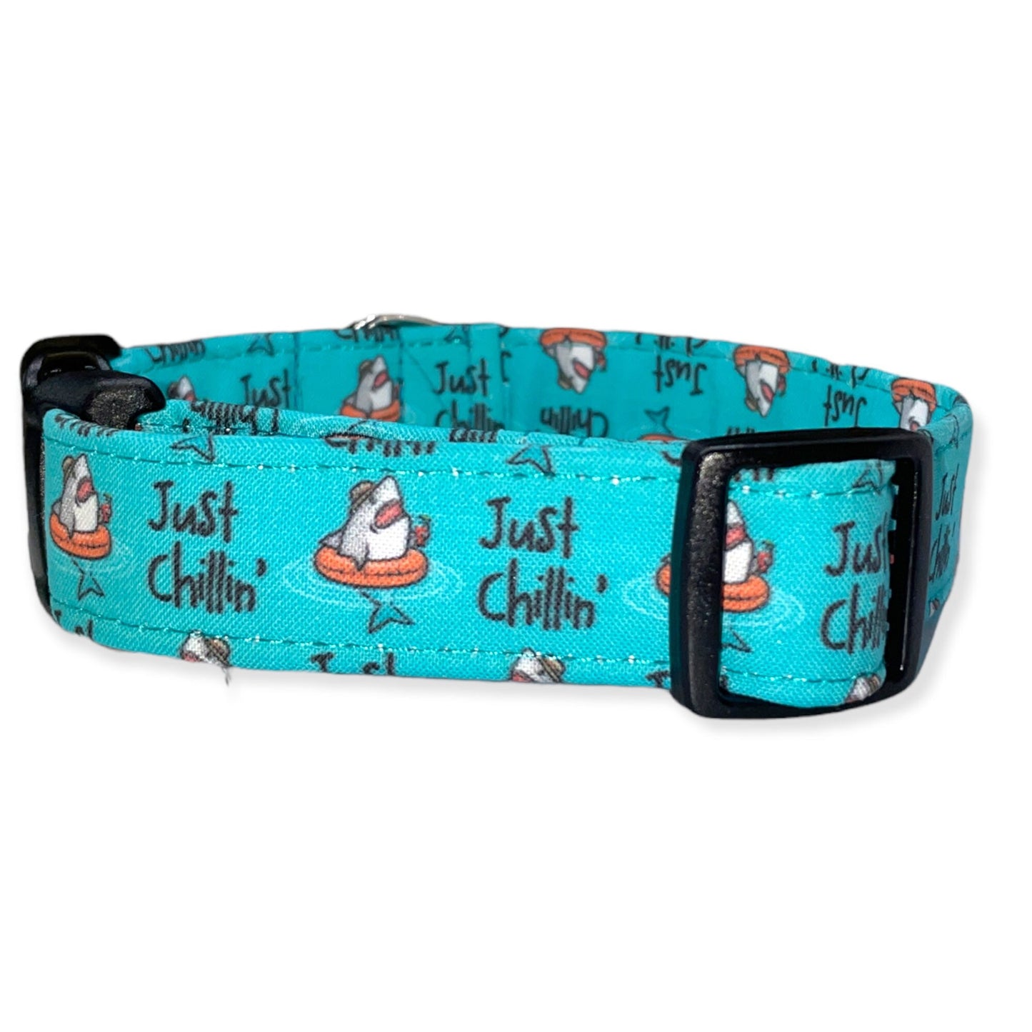 Just Chillin’ Dog Collar- Martingale- Quick Release- No Buckle Slide- Leash- Handmade Dog Collars