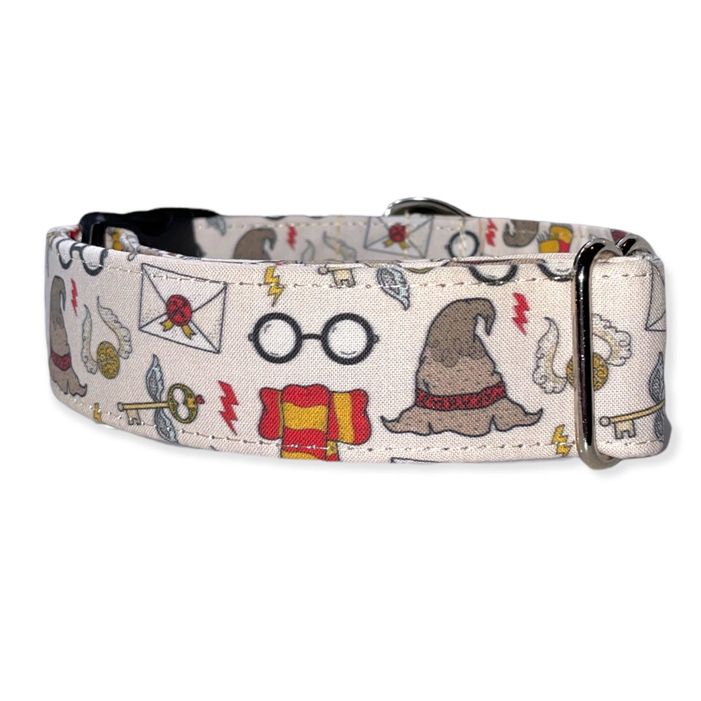 Wizards and Witches Dog Collar- Martingale- Quick Release- No Buckle Slide- Leash- Handmade Dog Collars