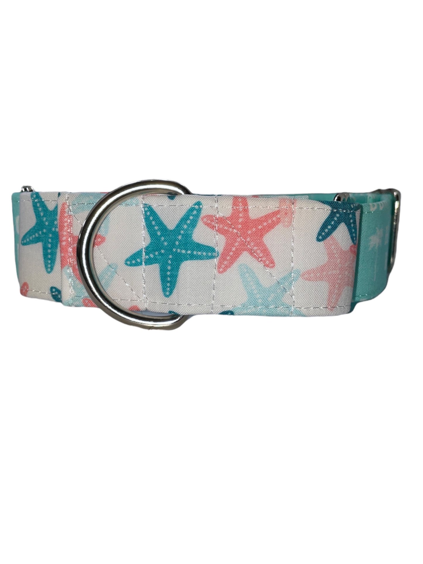 Beach Bum Dog Collar- Martingale- Quick Release- No Buckle Slide- Leash- Handmade Dog Collars