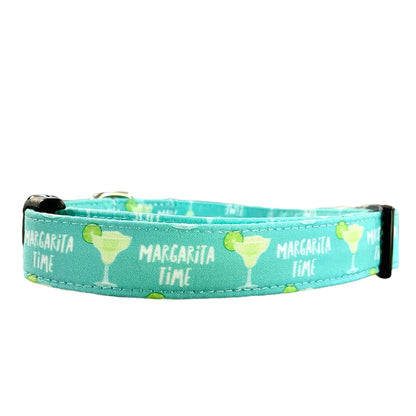 Margarita Time Dog Collar- Martingale- Quick Release- No Buckle Slide- Leash- Handmade Dog Collars