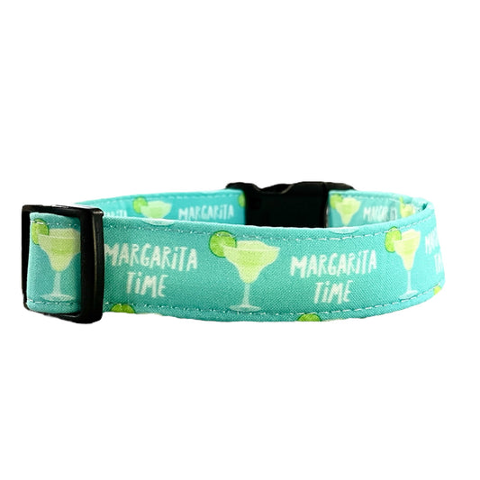 Margarita Time Dog Collar- Martingale- Quick Release- No Buckle Slide- Leash- Handmade Dog Collars