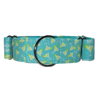 It’s 5 o’clock Somewhere Dog Collar- Martingale- Quick Release- No Buckle Slide- Leash- Handmade Dog Collars