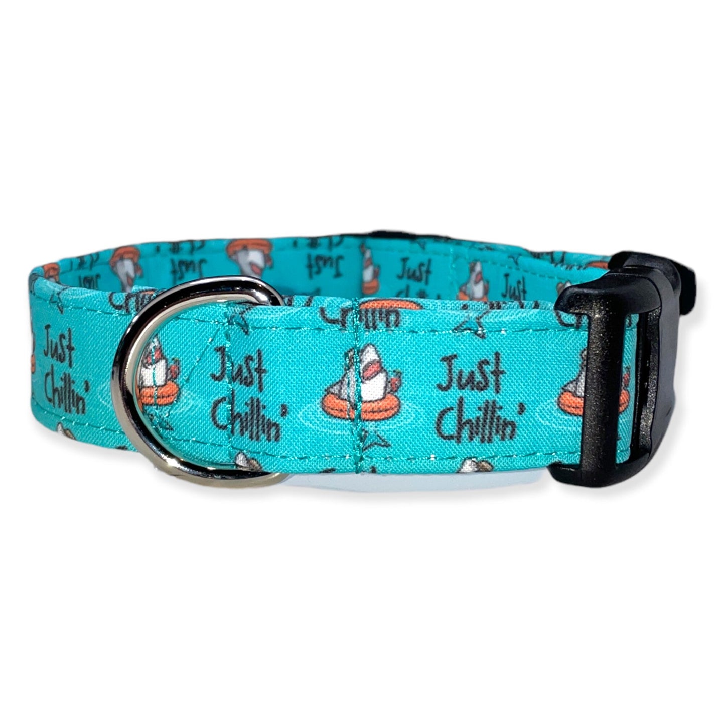 Just Chillin’ Dog Collar- Martingale- Quick Release- No Buckle Slide- Leash- Handmade Dog Collars