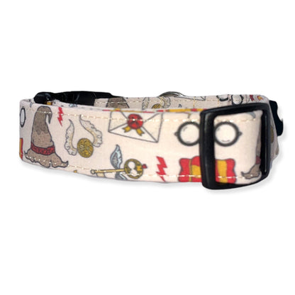 Wizards and Witches Dog Collar- Martingale- Quick Release- No Buckle Slide- Leash- Handmade Dog Collars