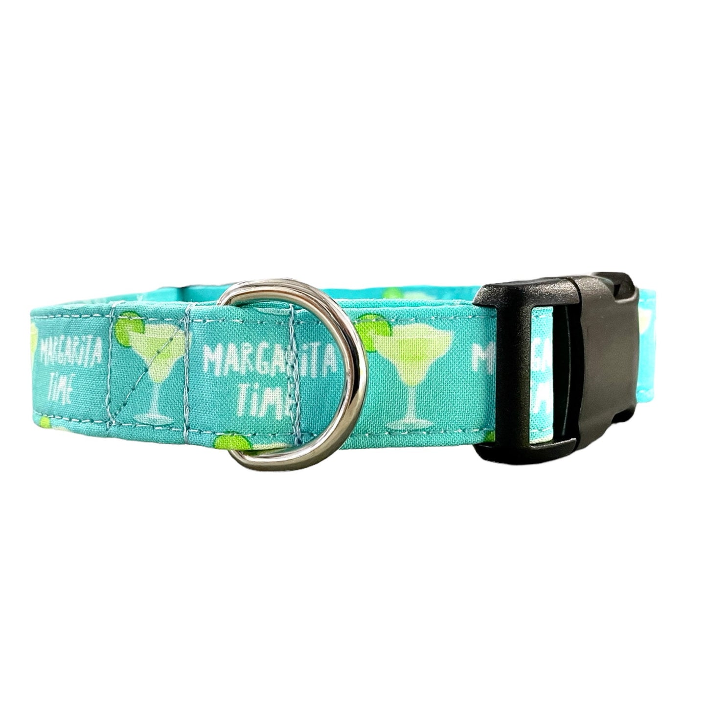 Margarita Time Dog Collar- Martingale- Quick Release- No Buckle Slide- Leash- Handmade Dog Collars