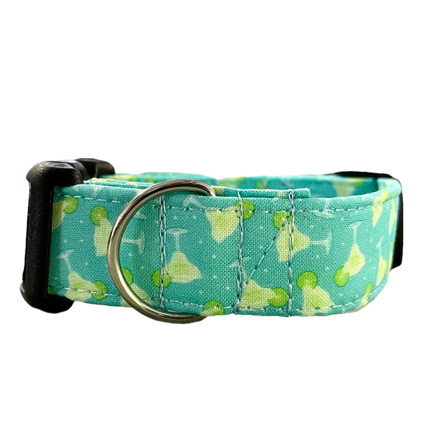 Salt and Lime Dog Collar- Martingale- Quick Release- No Buckle Slide- Leash- Handmade Dog Collars