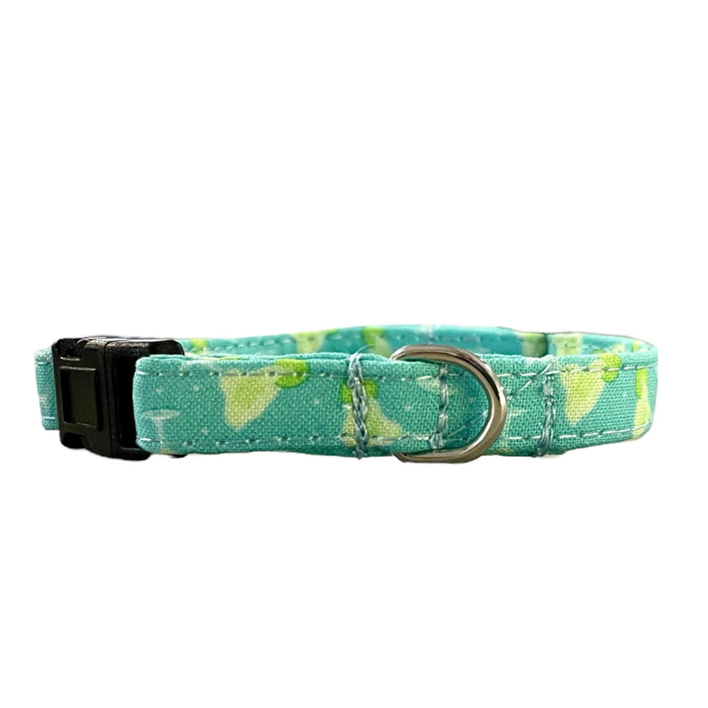 Salt and Lime Dog Collar- Martingale- Quick Release- No Buckle Slide- Leash- Handmade Dog Collars