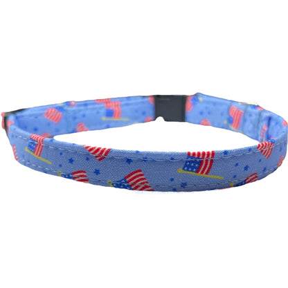 American Flag Dog Collar- Martingale- Quick Release- No Buckle Slide- Leash- Handmade Dog Collars