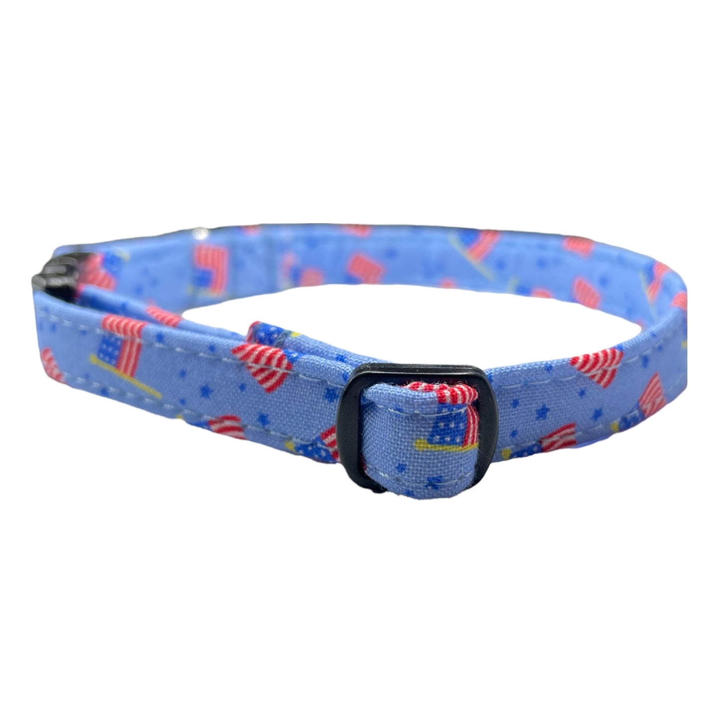 American Flag Dog Collar- Martingale- Quick Release- No Buckle Slide- Leash- Handmade Dog Collars