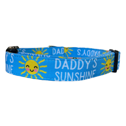 Daddy’s Sunshine Dog Collar- Martingale- Quick Release- No Buckle Slide- Leash- Handmade Dog Collars