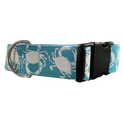 Got Crabs Dog Collar- Martingale- Quick Release- No Buckle Slide- Leash- Handmade Dog Collars