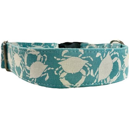 Got Crabs Dog Collar- Martingale- Quick Release- No Buckle Slide- Leash- Handmade Dog Collars